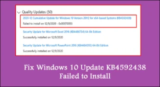 Arreglar la actualización de Windows 10 KB4592438 no se pudo instalar [7 formas fáciles]