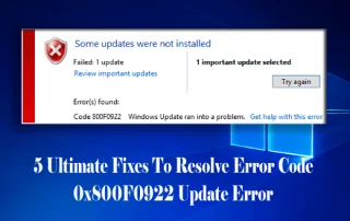 [SOLVED] Kod Ralat Kemas Kini Windows 10 0x800F0922