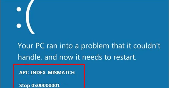 Bagaimana untuk Membetulkan Ralat Skrin Biru APC_INDEX_MISMATCH (0x00000001) pada Windows 10?