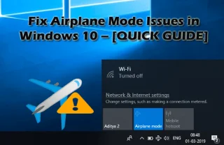 Betulkan Isu Mod Pesawat dalam Windows 10 – [PANDUAN RINGKAS]