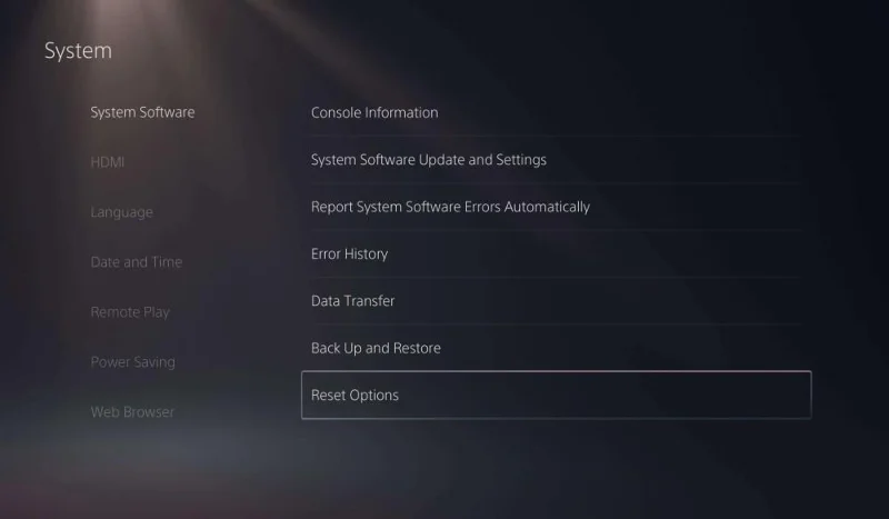 Restauração de Fábrica do PS5