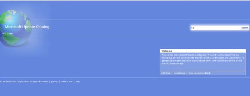 Catalogo Microsoft Update