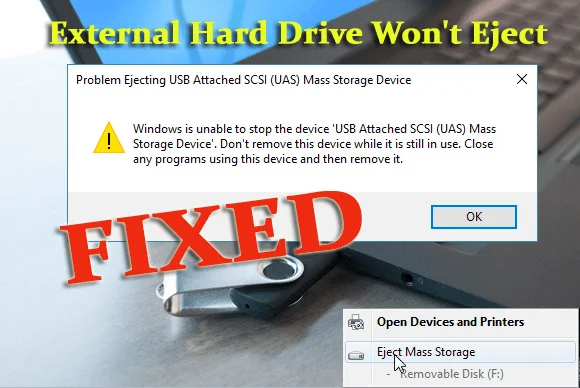 MEMPERBAIKI "Tidak Dapat Mengeluarkan Pemacu Keras Luaran" pada Windows 10 [5 Cara Selamat]