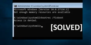 Come risolvere Bootrec / Fixboot Access è negato Errore di Windows 10?