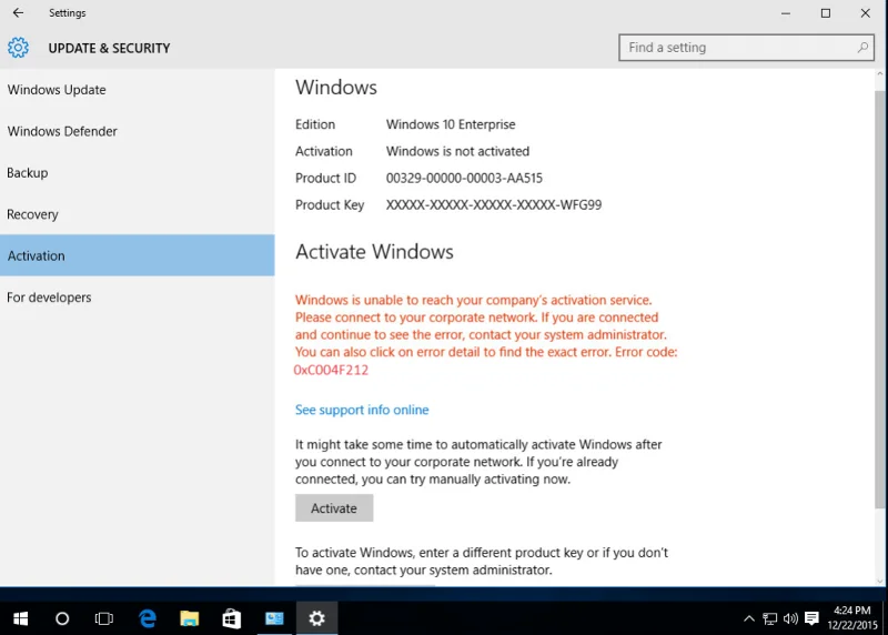 24 รหัสข้อผิดพลาดการเปิดใช้งาน Windows 10 ที่พบบ่อยที่สุดและการแก้ไข [อัพเดท]