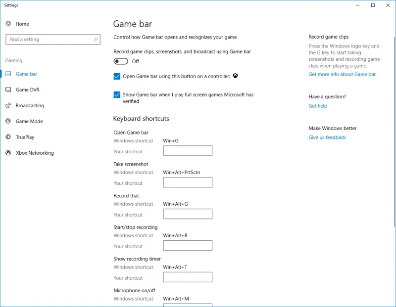 วิธีปิดการใช้งาน Game DVR และ Game Bar ใน Windows 10