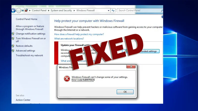 Bagaimana untuk Membetulkan Ralat Windows Firewall 0x80070424