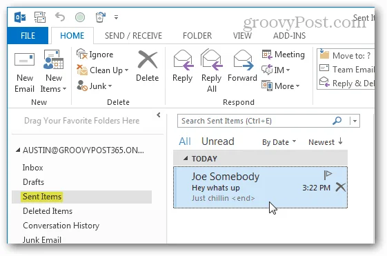 Cara Mengingat atau Menyahhantar Mesej dalam Outlook