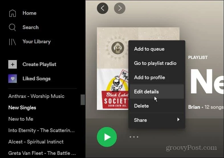 Come modificare l'immagine della playlist di Spotify