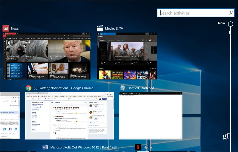 Cara Menggunakan Ciri Garis Masa Windows 10 Baharu dalam Versi 1803