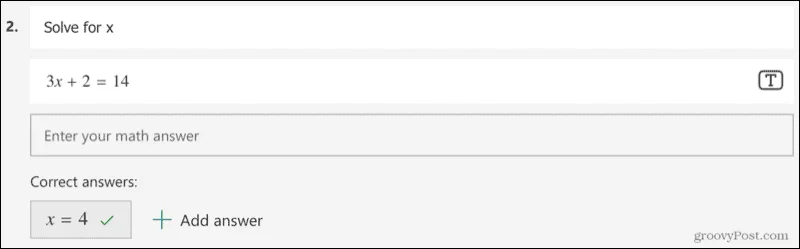Cómo crear un cuestionario de matemáticas en Microsoft Forms