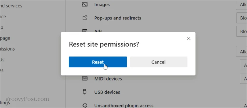 Jak włączyć lub wyłączyć uprawnienia witryny w Microsoft Edge