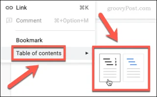 Creazione sommario in Google Docs