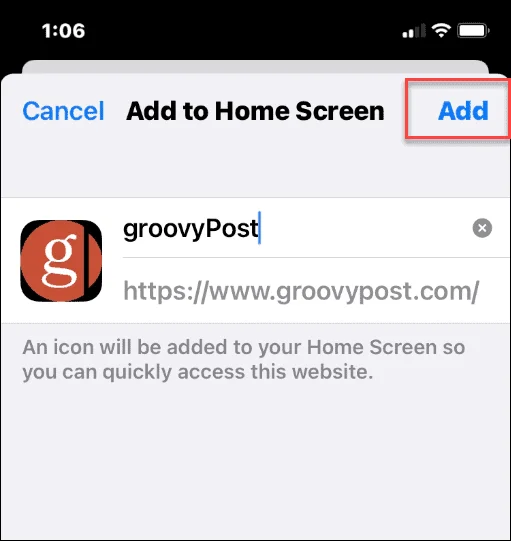 Cara Menambah Tapak Web pada Skrin Utama pada iPhone