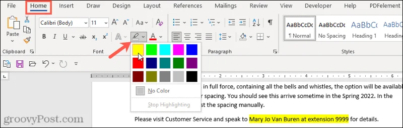 วิธีการใช้ ลบ และค้นหาข้อความเน้นใน Word