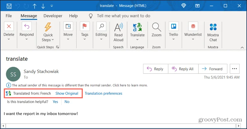 So übersetzen Sie eingehende E-Mails in Microsoft Outlook