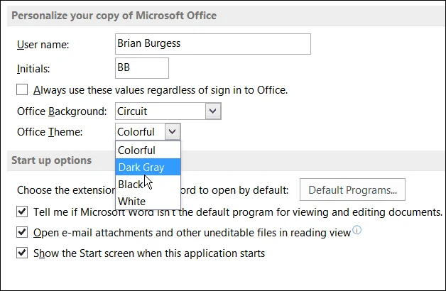 Opzioni per personalizzare la copia di Office