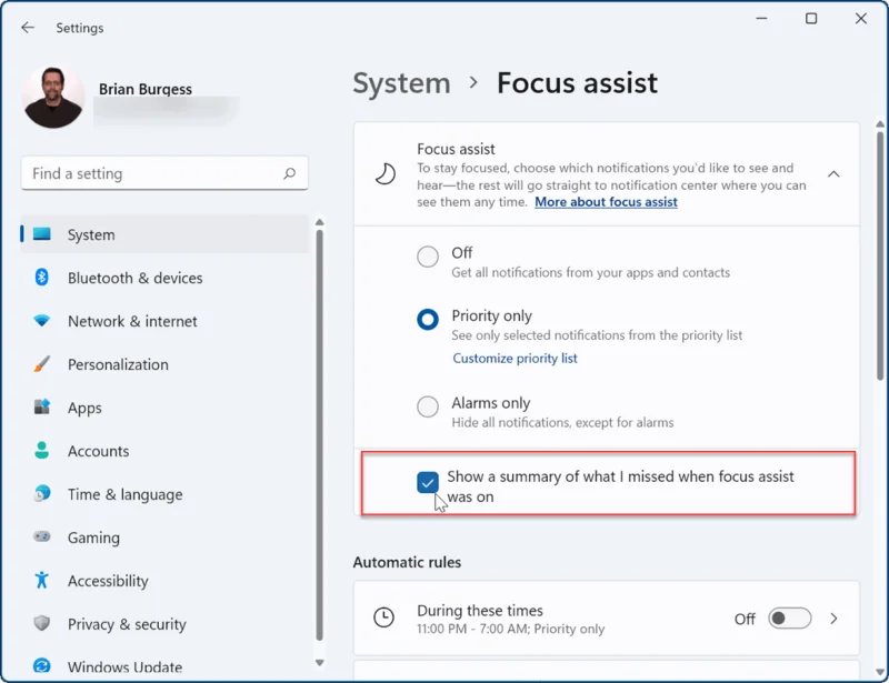Como usar o Focus Assist no Windows 11