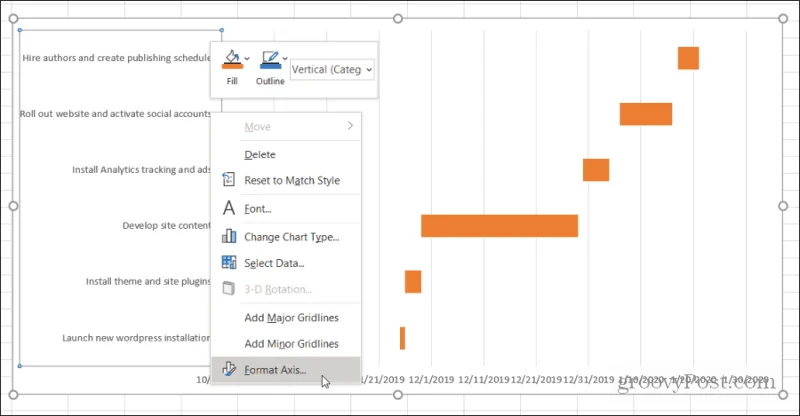Cara Membuat Carta Gantt dalam Excel