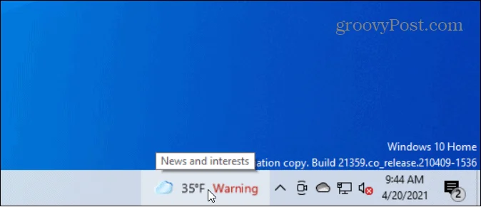 Come disabilitare il widget Notizie e interessi sulla barra delle applicazioni di Windows 10