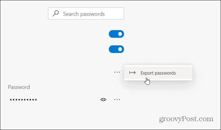 Come esportare le password da Microsoft Edge