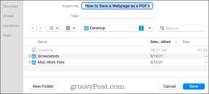 Cara Menyimpan Halaman Web sebagai PDF dalam Safari