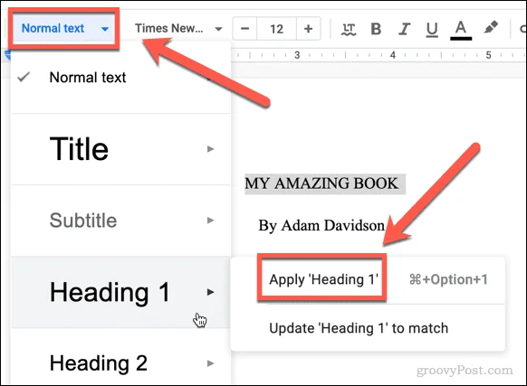 วิธีสร้างหนังสือใน Google Docs