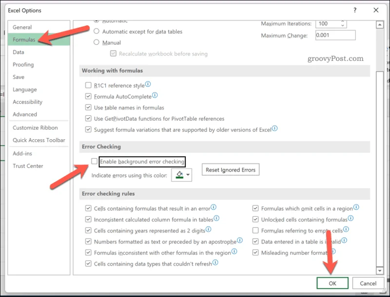 Bagaimana untuk Mengabaikan Semua Ralat dalam Microsoft Excel