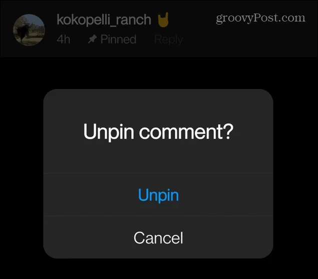 Bagaimana untuk menyematkan Komen di Instagram