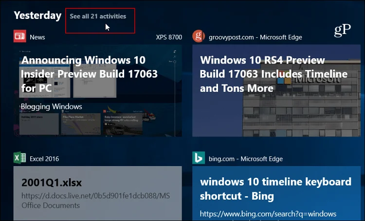 Cara Menggunakan Ciri Garis Masa Windows 10 Baharu dalam Versi 1803