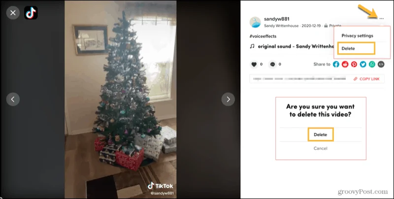 Cómo eliminar un video de TikTok de tu cuenta