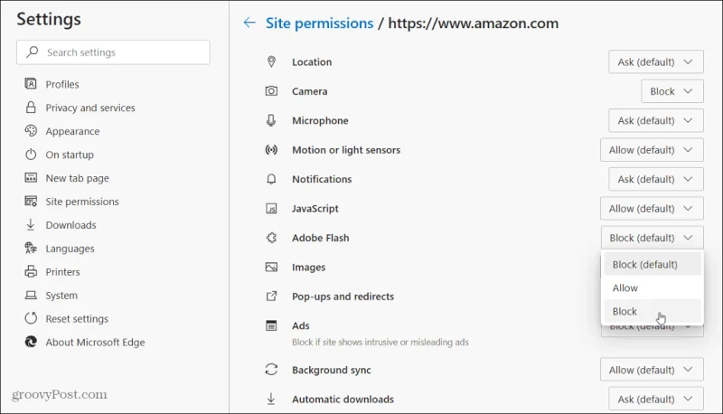 Jak włączyć lub wyłączyć uprawnienia witryny w Microsoft Edge