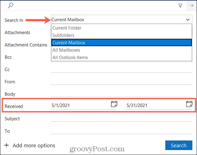 Cómo encontrar y eliminar correos electrónicos por fecha en Microsoft Outlook