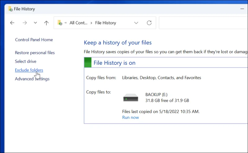 Cara Menggunakan Sejarah Fail pada Windows 11