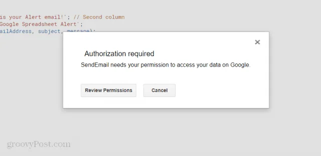 Consentement pour l'accès Gmail