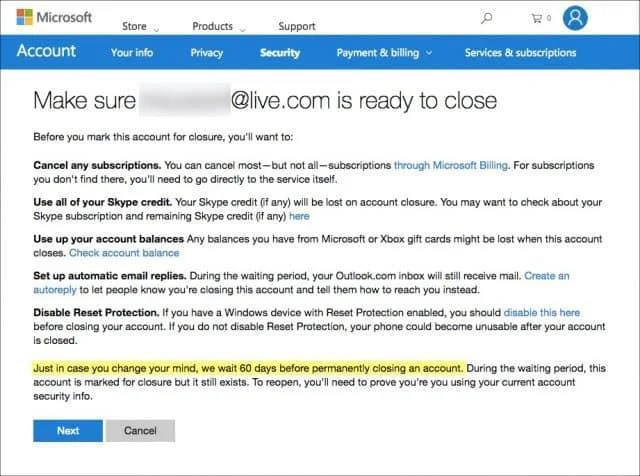 Cara Memadamkan Akaun Hotmail, Windows Live dan Outlook Anda secara Kekal