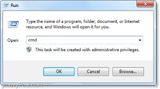 Use Windows Key+R para iniciar aplicaciones rápidamente como administrador
