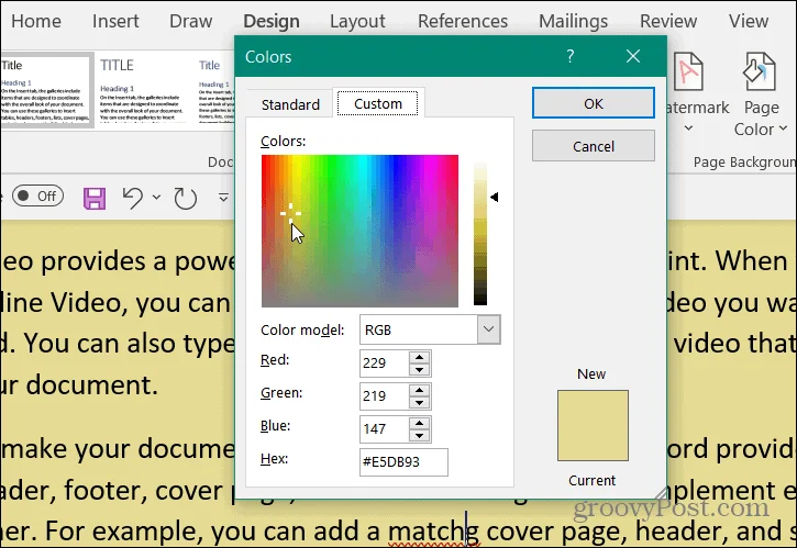 Ajouter une couleur d'arrière-plan aux documents Word