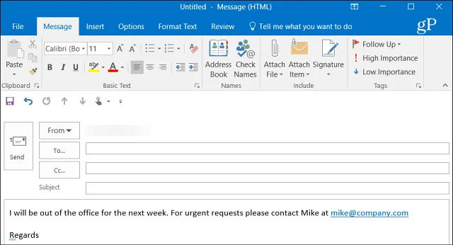 Cree respuestas automáticas en Outlook.com y la aplicación de correo de Windows 10