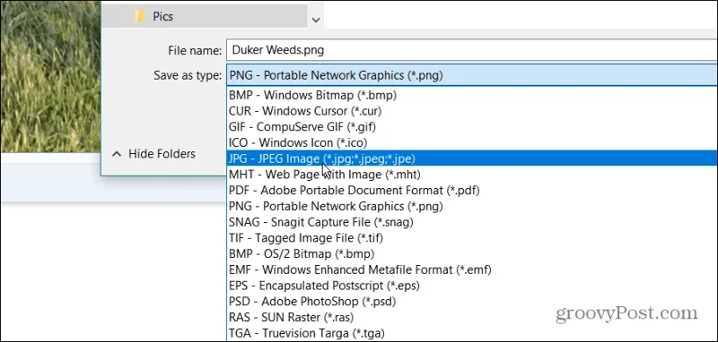 Cara Menukar PNG kepada JPG pada Windows 11
