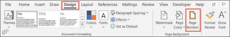 Comment ajouter une bordure à une page dans Microsoft Word