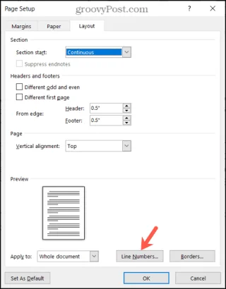 So aktivieren und passen Sie Zeilennummern in Microsoft Word an
