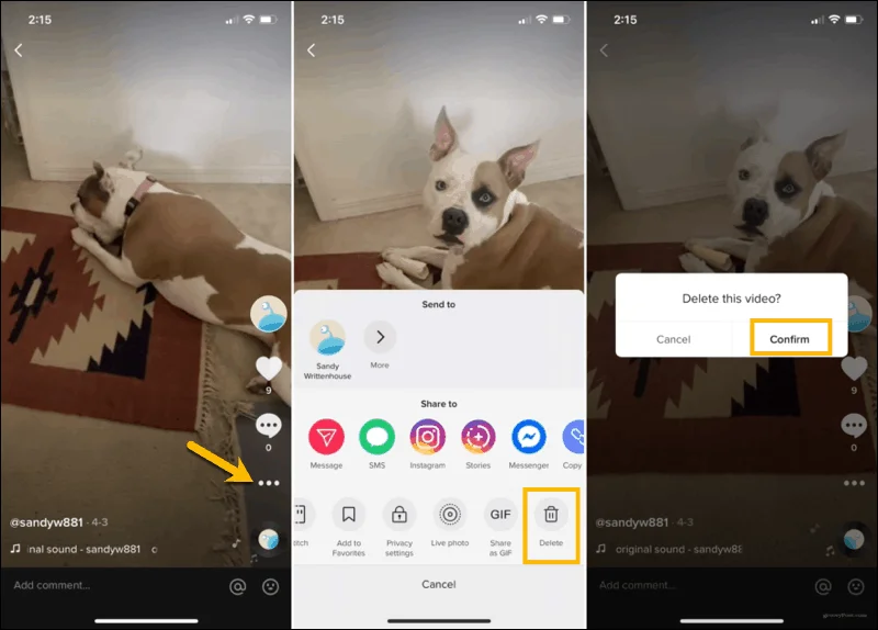 Cómo eliminar un video de TikTok de tu cuenta