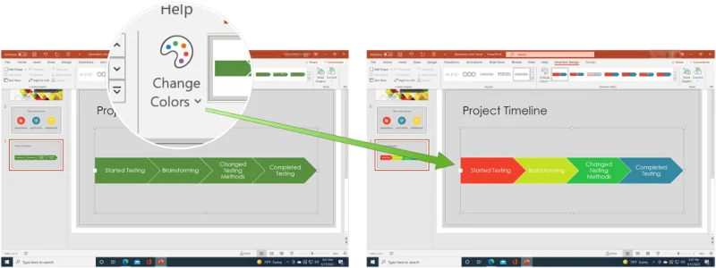 So erstellen Sie eine Microsoft PowerPoint-Zeitleiste zum Anzeigen von Daten