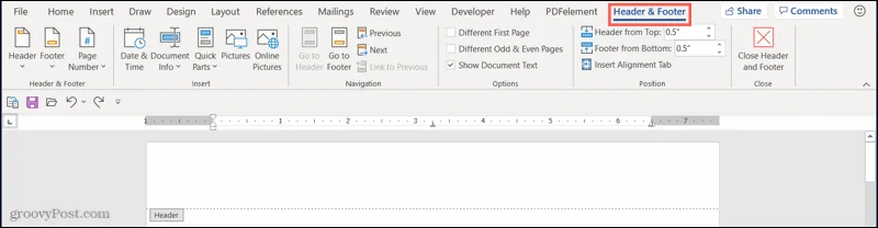 Cómo insertar encabezados y pies de página personalizados en Microsoft Word