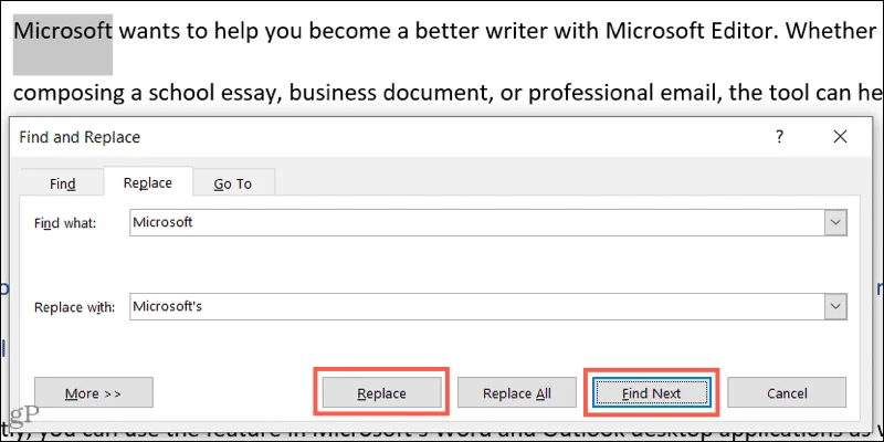 วิธีค้นหาและแทนที่ข้อความใน Microsoft Word