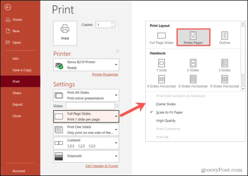 Cómo imprimir una presentación de diapositivas de PowerPoint con y sin notas
