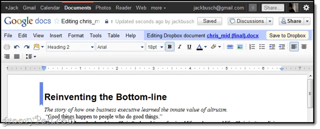 Aggiornato CloudHQ: sincronizzazione più veloce, modifica file Dropbox da Google Docs