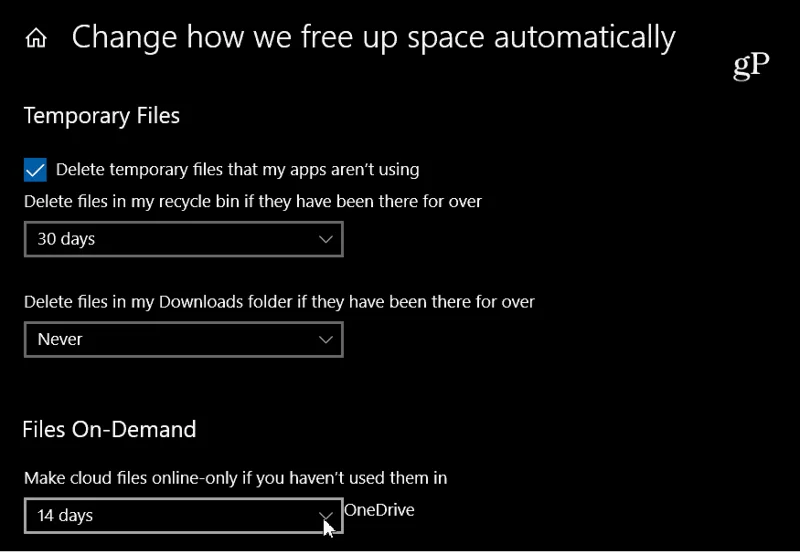 Cree archivos de OneDrive bajo demanda solo en línea en Windows 10 automáticamente