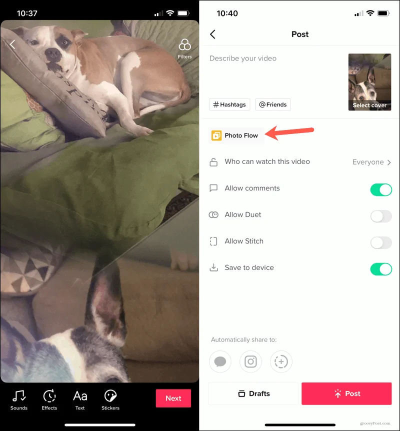 Cómo usar una plantilla de TikTok para compartir fotos